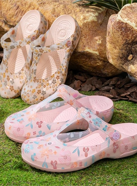 VEBLEN洞洞鞋女外穿包头拖鞋夏季防滑厚底户外凉鞋软底百搭沙滩鞋