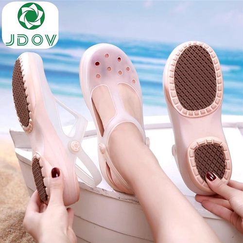 JDOV防滑洞洞鞋果冻鞋女款