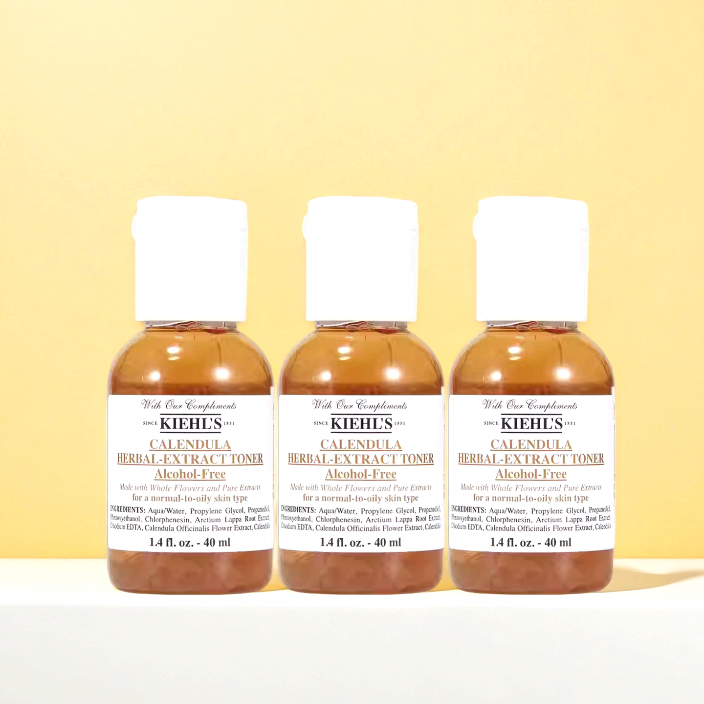 3瓶打包科颜氏金盏花植物精华爽肤水中小样40ml 控油镇静收缩毛孔