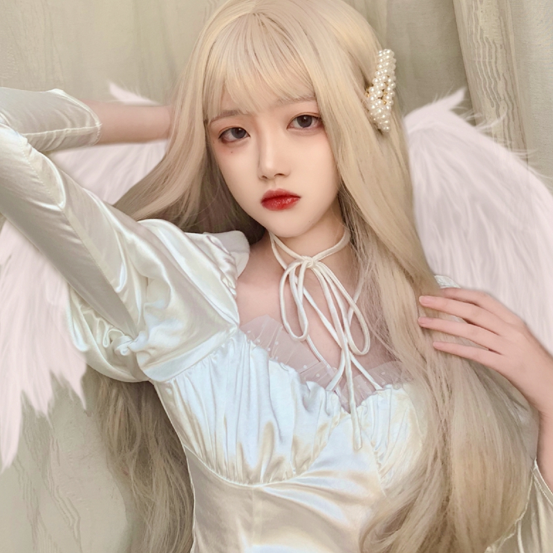 空气刘海蓬松伪娘风长卷发