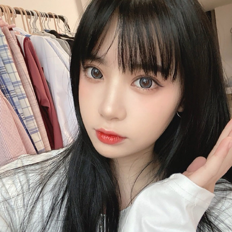 长直空气刘海伪娘男假发变装用品套装女装大佬男反串整顶头套装