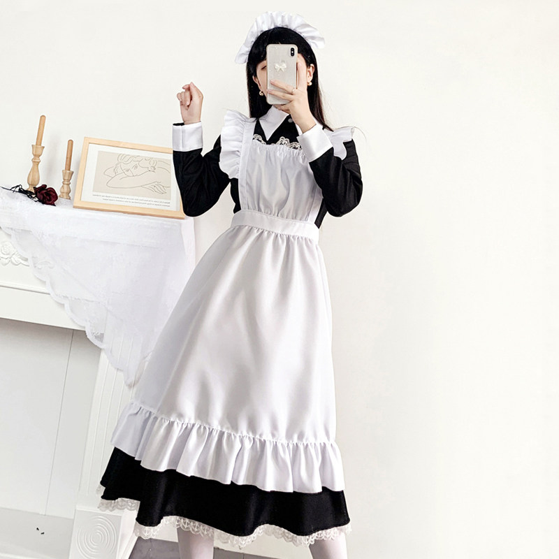 可爱萝莉女佣变装男制服伪娘大码连衣裙套装男扮女装大佬表演服