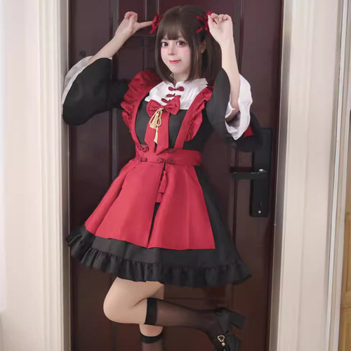 日系大码反串演出服女仆伪娘cd变装连衣裙cos中国风女装大佬制服