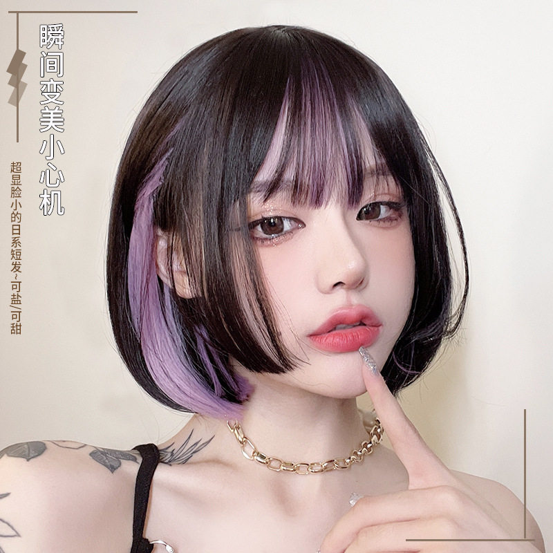 可爱学生波波头齐刘海伪娘假发男用cd变装短直发逼真女装大佬发套