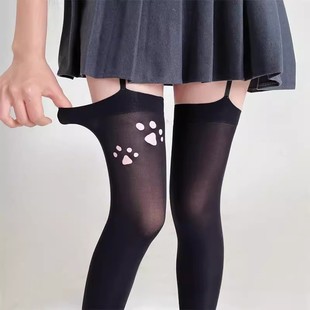 日系伪娘cos二次元吊带男娘变装高筒白日系可爱女装大佬大腿丝袜