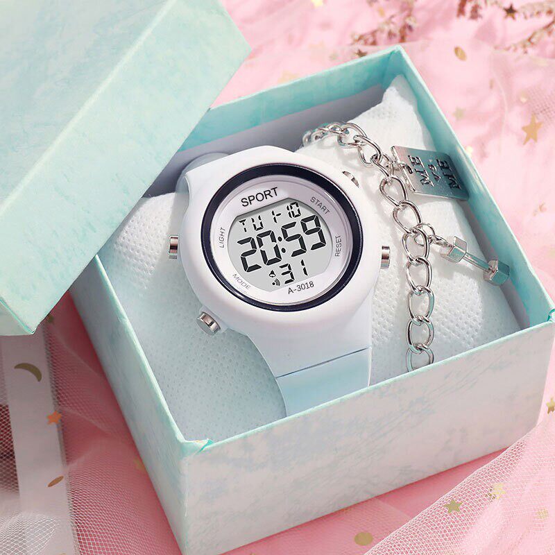 儿童可爱手表男女孩小学生潮流百搭中学生多功能夜光数字电子手表