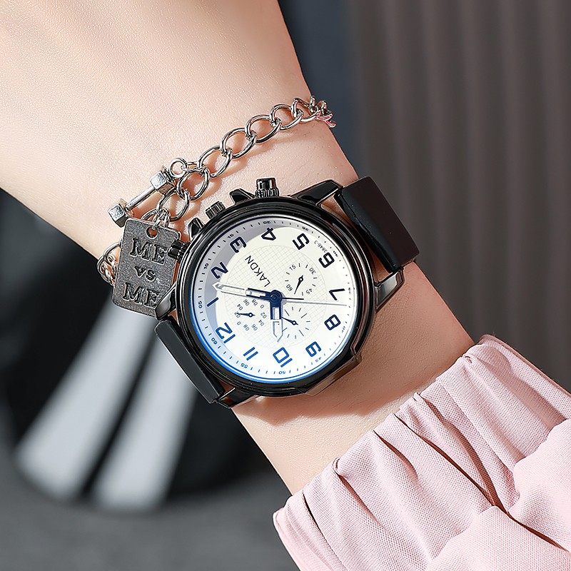 时尚潮流石英手表男女中性时尚简约气质学生考试专用百搭腕表
