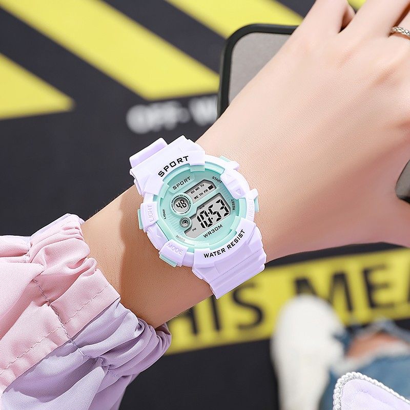 学生党手表女生儿童女孩女童小学生闹钟多功能夜光电子表初中学生