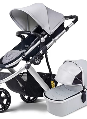 babyruler高景观婴儿推车避震可坐可躺折叠双向新生儿童三轮推车