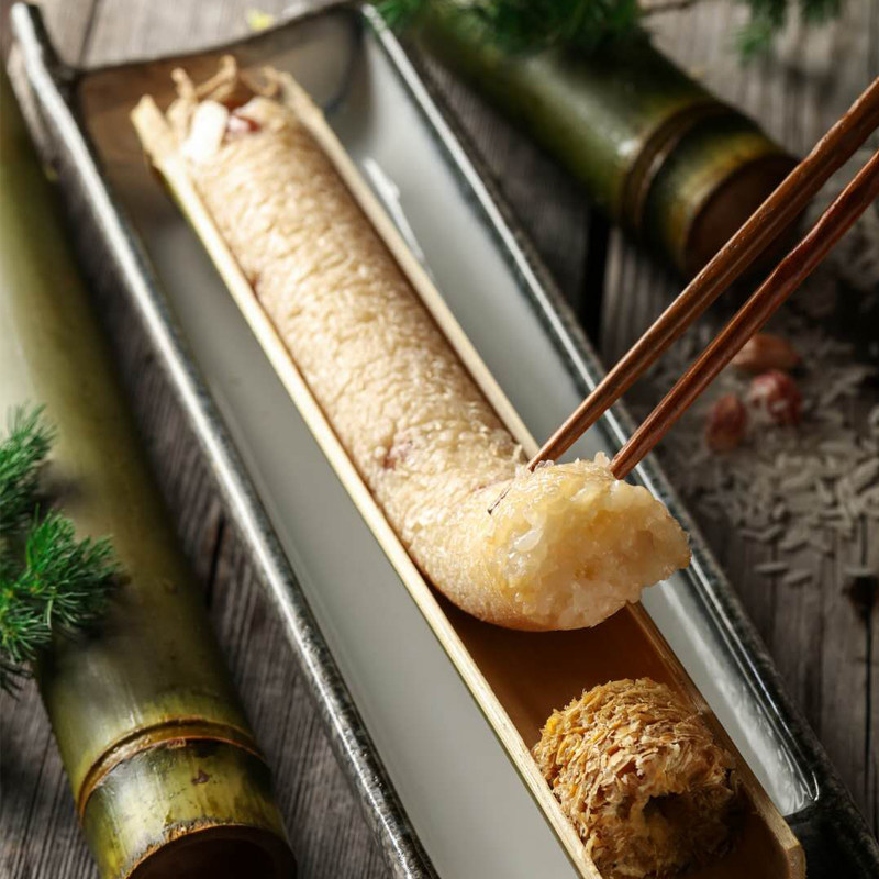 云南特产傣族风味竹筒饭香饭糯米饭粽子农家手工速食蒸烤自热5支