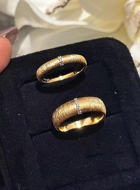 法式复古轻奢拉丝工艺戒指