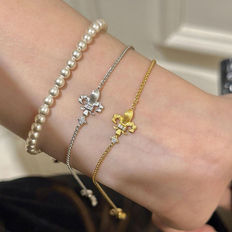 重工货！vintager中古风拉丝鸢尾花手链女轻奢小众高级感精致手饰,饰品/流行首饰/时尚饰品新,手链,淘宝优惠券,粉丝福利购,淘宝优惠卷