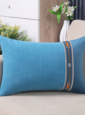 毛绒靠枕床头沙发客厅长方形抱枕靠垫套腰枕大号靠背抱枕套不含芯