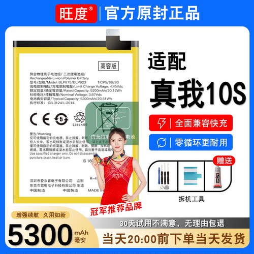 适用真我10S电池原装realme10s正品大容量RMX3617手机电板BLP875