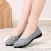 浅口平底平跟透气上班工作鞋 软底42码 女士老北京布鞋 2026新款 单鞋