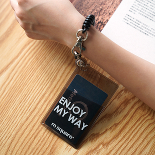 msquare卡套公交车卡包挂绳学生胸卡硅胶创意可爱透明伸缩行李牌