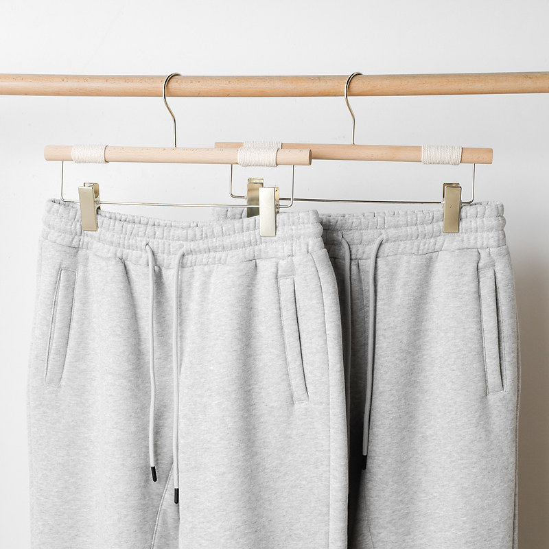 BASIC VERSATILE ONE FOR EVERYONE  FLOWER GRAY VELVET SWEATPANTS WOMENS WINTER THICKENED CASUAL LEGGINGS SWEATPANTS MEN