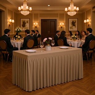 会议桌布长方形长条室桌商务展会桌套罩简约瑞典定制绒布布艺桌裙