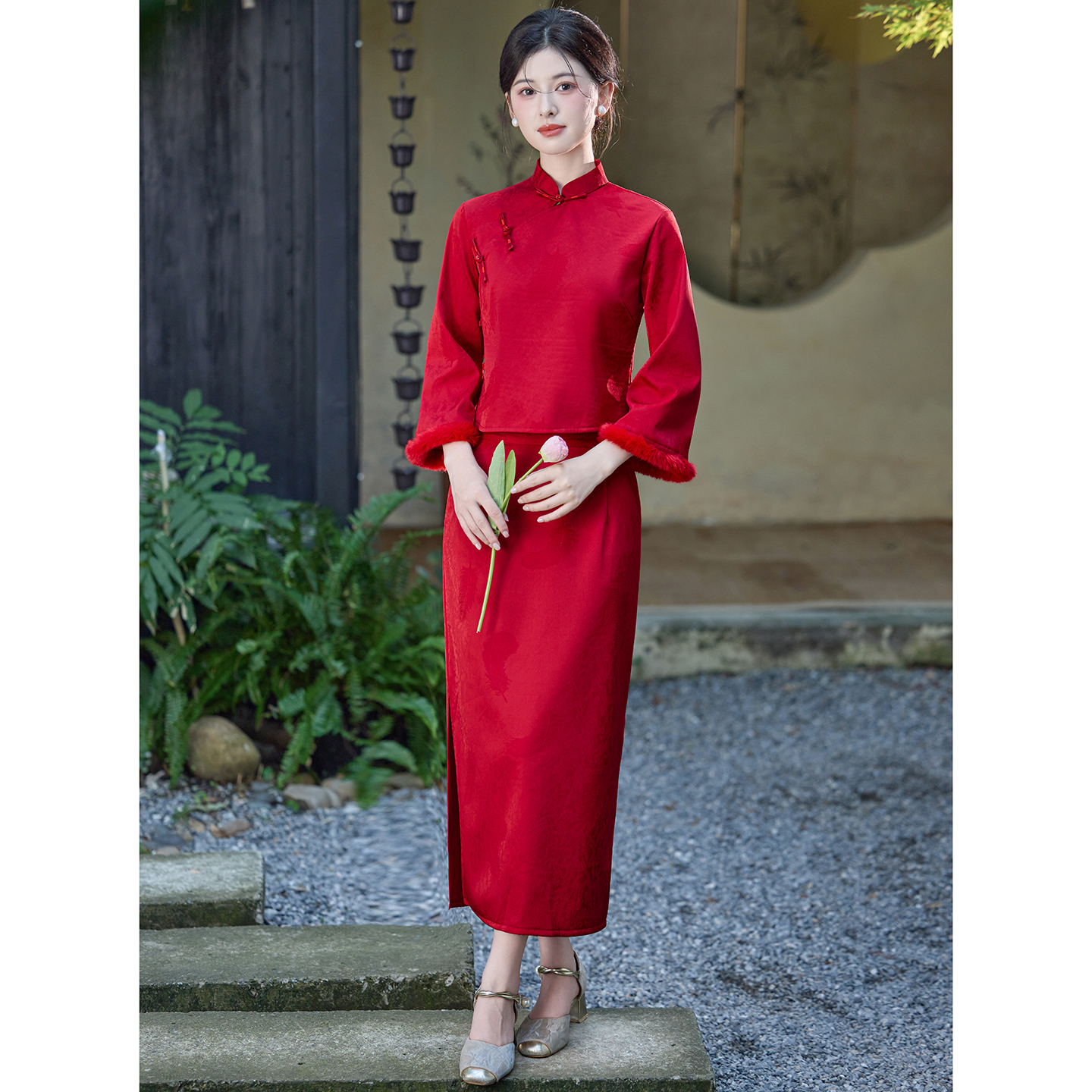 秋冬敬酒服新娘结婚旗袍女新中式