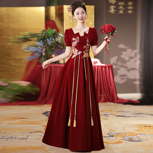 大码 胖mm订婚结婚回门礼服女高级感婚礼轻奢秋 敬酒服新娘2025新款