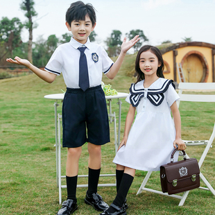 英伦风毕业照拍照演出服装 儿童班服小学生校服套装 幼儿园园服夏装