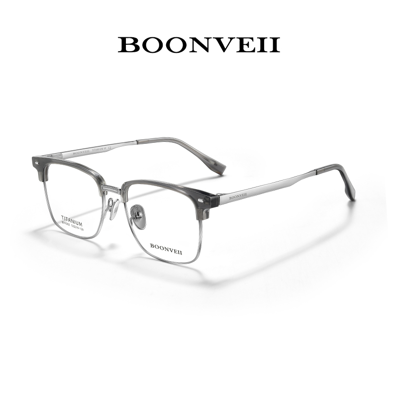 邦唯近视眼镜理工男方框显瘦