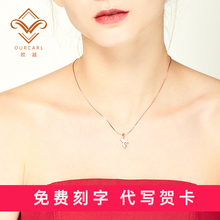 项链女纯银玫瑰金简约气质小众18K彩金锁骨链网红送女友生日礼物