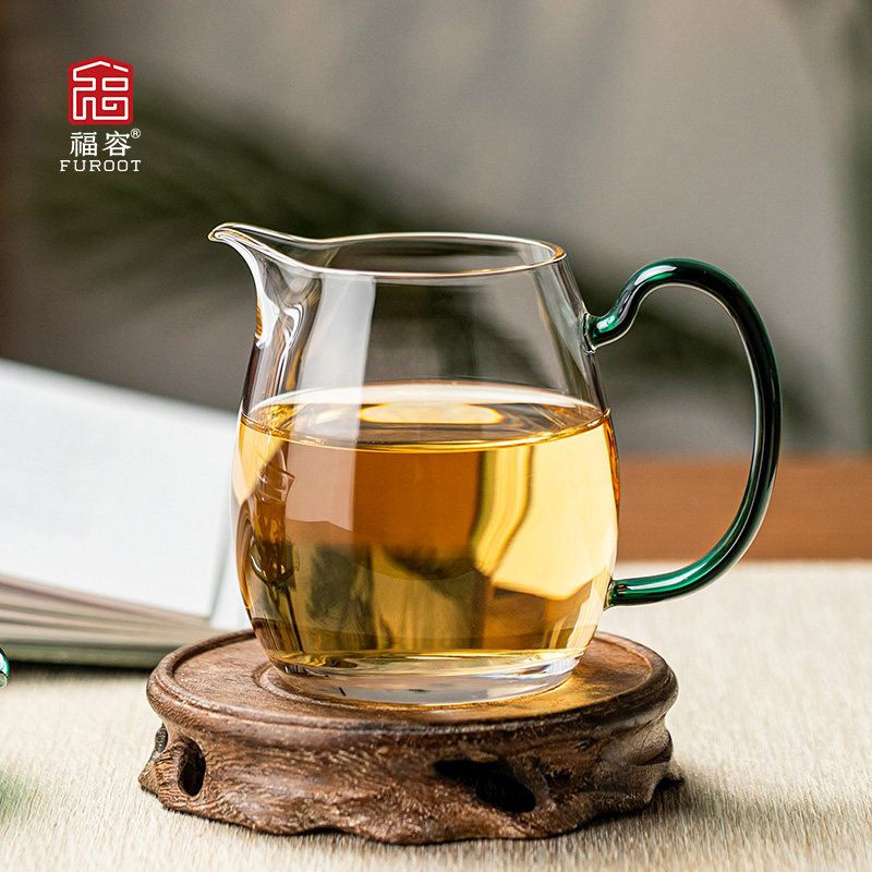 福容玻璃公道杯高档侧把透明高硼硅小号大容量水晶2026新款仿宋图片