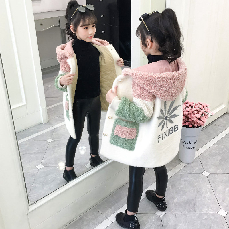 女童水貂绒外套2025秋冬装新款韩版加绒加厚儿童洋气大衣潮毛毛衣