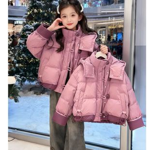 女童棉服外套冬装2025新款小女孩棉袄中大童保暖短款加厚棉衣12岁