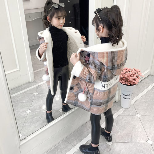 加厚冬季连帽女童春秋外套孩