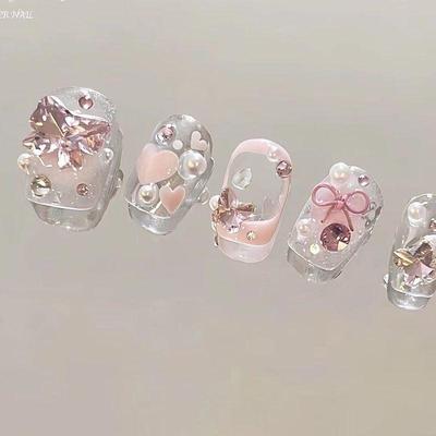 手工儿童穿戴甲女童公主殿下布契拉提美甲贴片成品假指甲贴短款