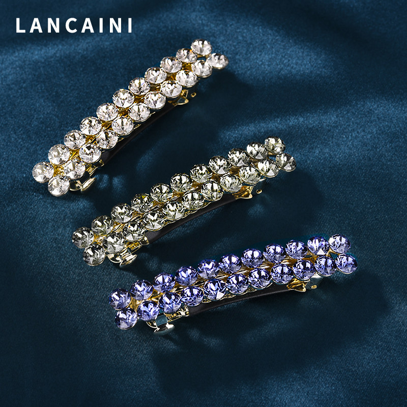 施华水晶发夹头饰夹子女后脑勺半扎发新款高端送妈妈一字顶夹发卡