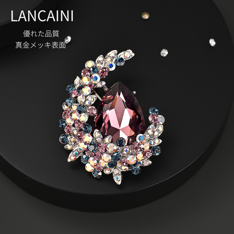 施华水晶胸针2021年新款潮高档女设计感奢华配饰西服大衣胸花别针