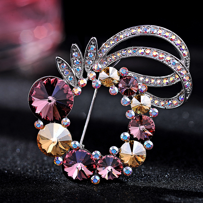 施华水晶胸针胸花 别针韩国优雅大气高档奢华西装外套女毛衣配饰