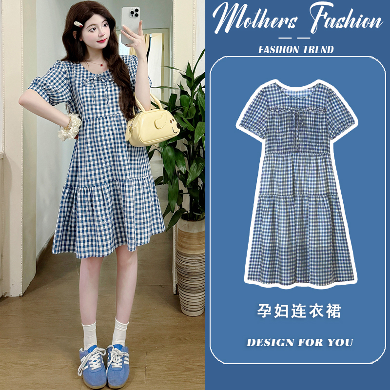 孕妇连衣裙夏季2025新款韩版复古