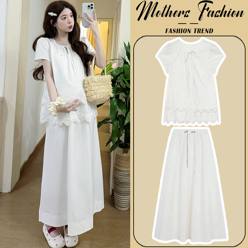 孕妇连衣裙套装夏季2025新款韩版