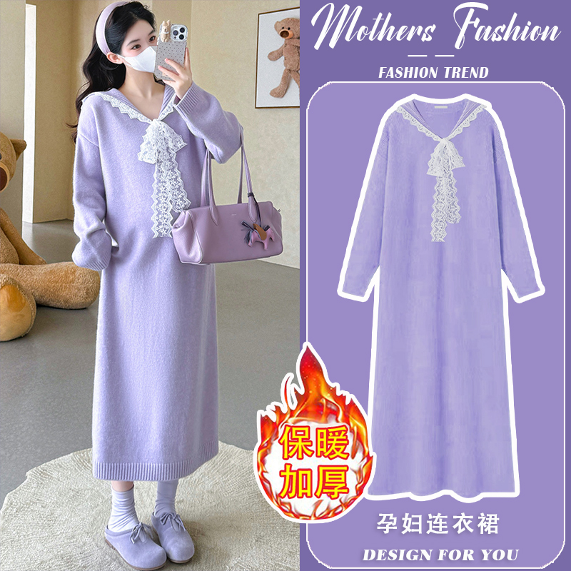 孕妇连衣裙秋冬2025新款韩版潮妈