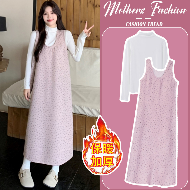 孕妇连衣裙套装秋冬2025新款韩版