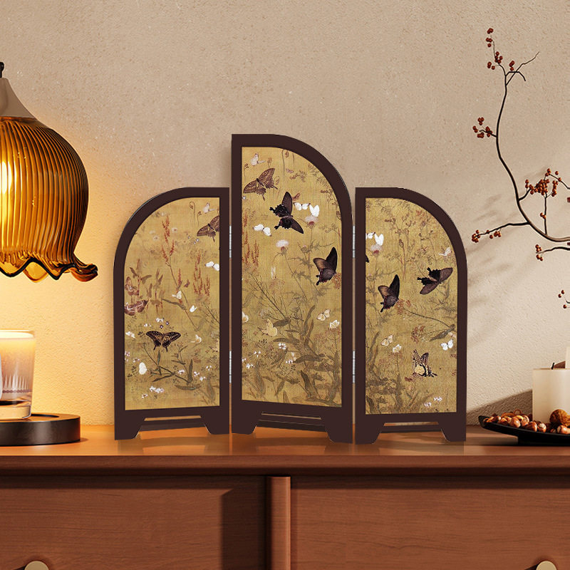 中古风桌面摆件新中式小屏风茶桌边柜斗柜装饰品可折叠复古摆画,五金/工具,组合套装,淘宝优惠券,粉丝福利购,淘宝优惠卷