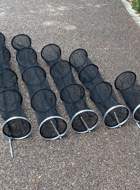 溪流鱼护网兜小网眼渔护便携折叠走钓渔户小型钓鱼装备15 20直径