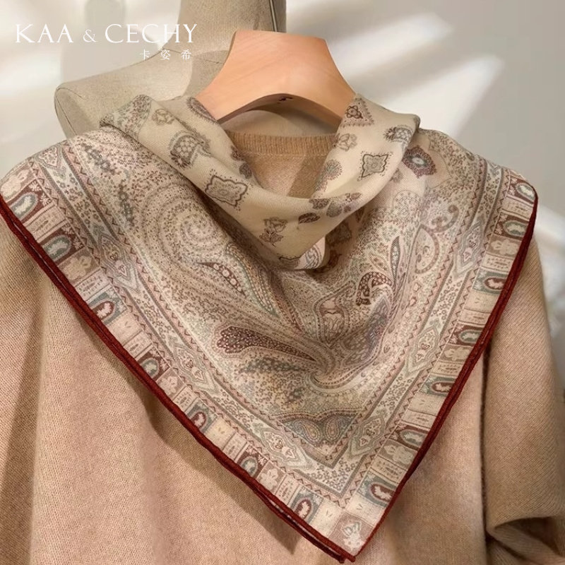 KAACECHY真丝羊毛围巾女新款高级感轻奢经典复古送长辈方巾礼盒装,服饰配件/皮带/帽子/围巾,围巾/丝巾/披肩,淘宝优惠券,粉丝福利购,淘宝优惠卷