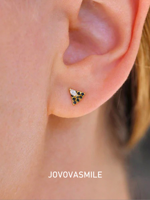 JOVOVASMILE莫桑耳钉18k黄金耳饰