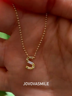 JOVOVASMILE字母项链莫桑18k黄金