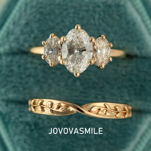 橄榄树枝戒环18k黄金纯金手工制作免费定制图案情侣戒指对戒婚戒