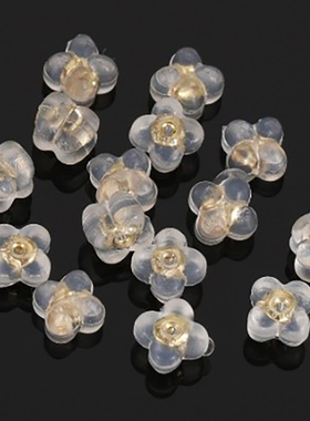 圆形简约耳环耳堵耳钉透明耳帽耳扣后塞防滑固定硅胶耳塞超细耳托