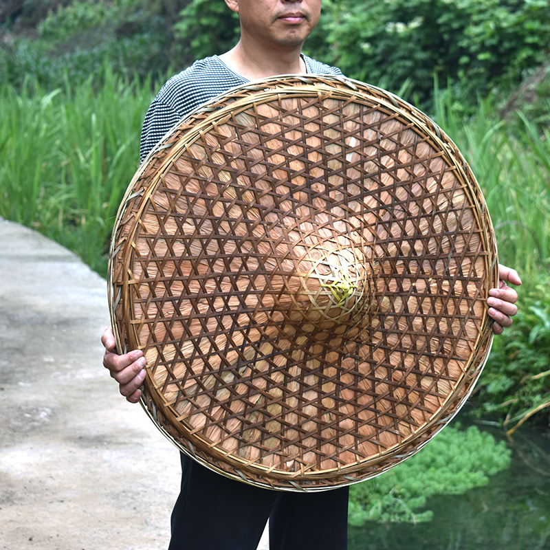 竹编棕叶斗笠帽子防雨防晒太阳垂钓鱼复古款四川农村特产纯手工做