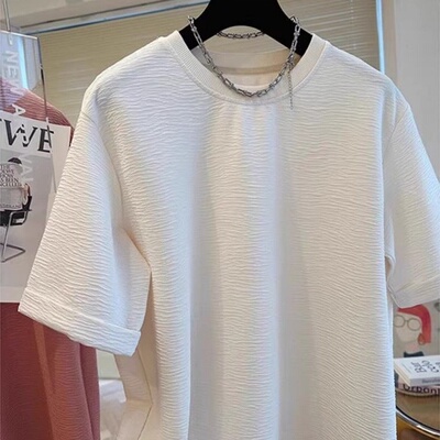 胖MM300斤特大码韩版简约宽松圆领休闲纯色短袖T恤夏季显瘦上衣女