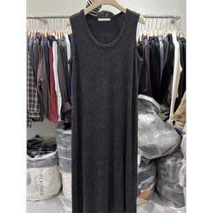 连衣裙 宽松休闲简约冷淡系无袖 欧货大码 胖mm300斤U领背心裙女夏季