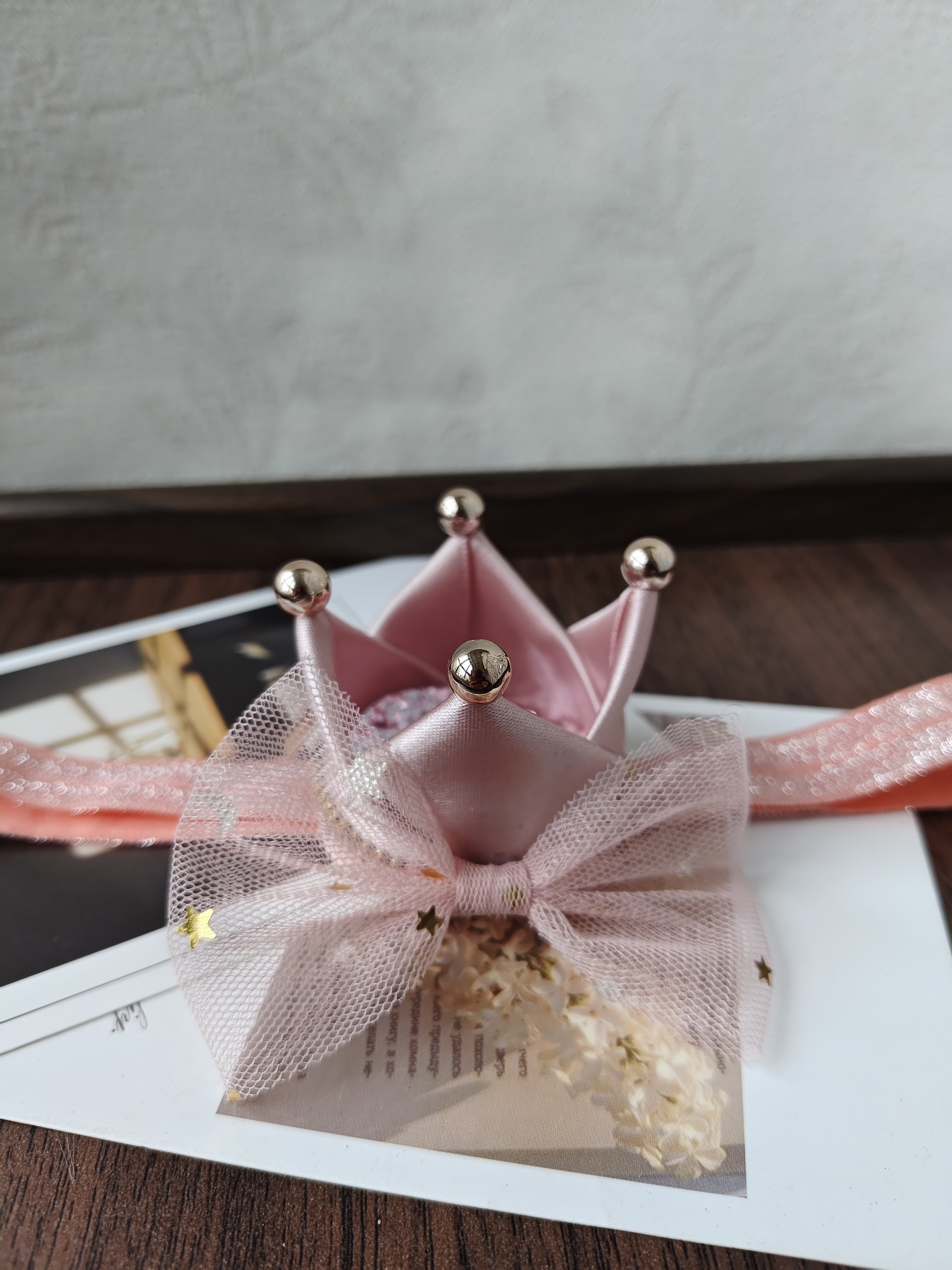 女宝宝生日装饰头饰公主皇冠蕾丝高质感全包发夹派对帽子装扮布置
